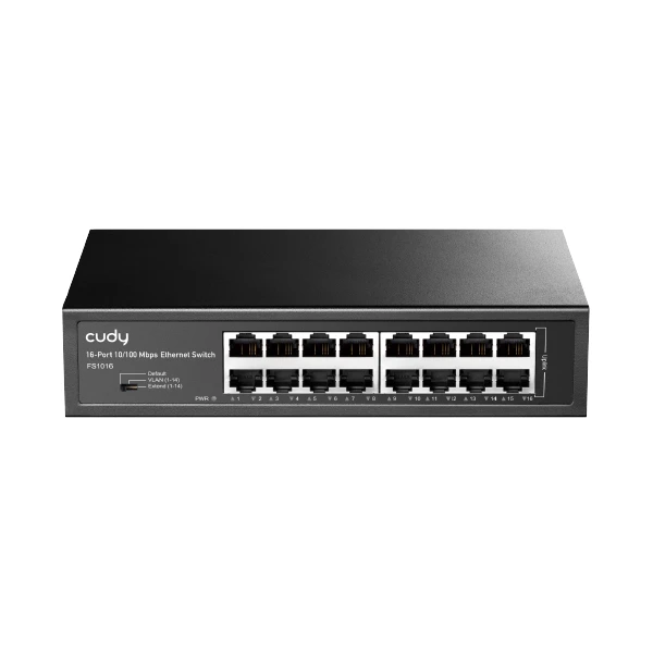 FS1016 16-პორტიანი სვიჩი 10/100 Mbps მეტალის კორპუსით