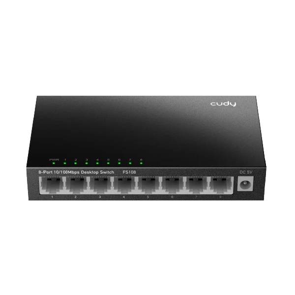 FS108D 8-პორტიანი სვიჩი 10/100 Mbps